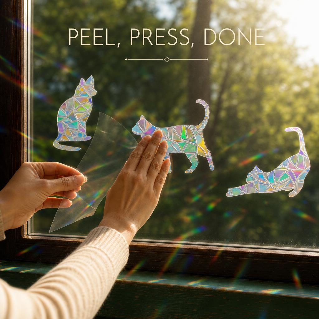 PrismCast™ Rainbow Suncatcher Window Decals body image 2