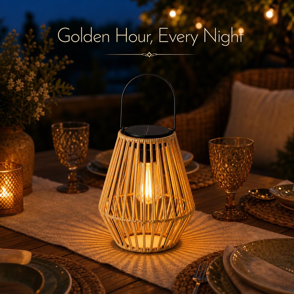 Rattan Solar Lanterns body image 1