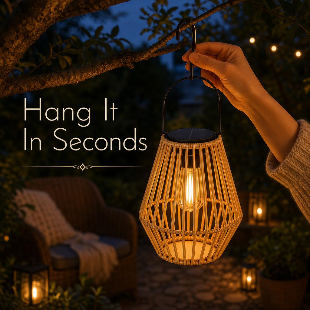 Rattan Solar Lanterns body image 2