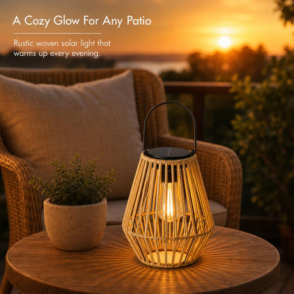 Rattan Solar Lanterns carousel image 1