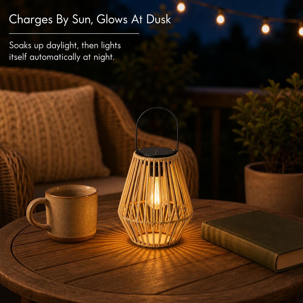 Rattan Solar Lanterns carousel image 2