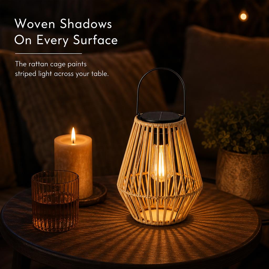 Rattan Solar Lanterns carousel image 3