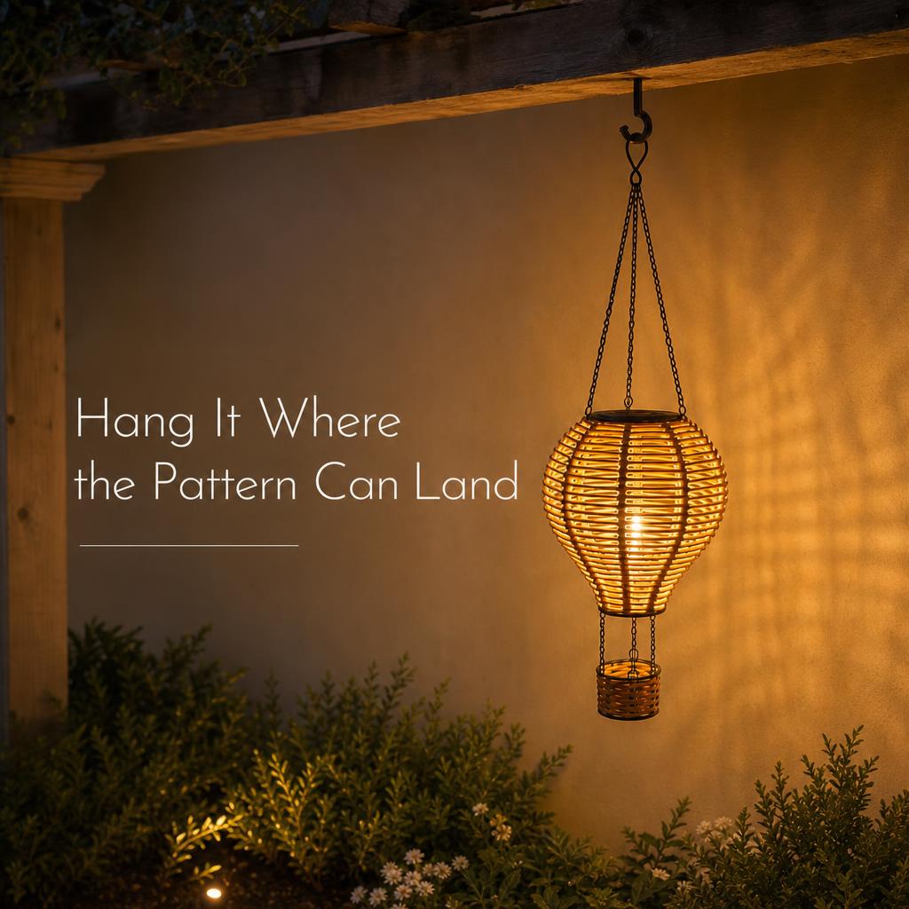 RattanDrift™ Solar Rattan Hot Air Balloon Lantern body image 2