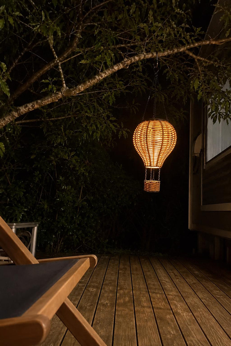 RattanDrift™ Solar Rattan Hot Air Balloon Lantern lifestyle image 2