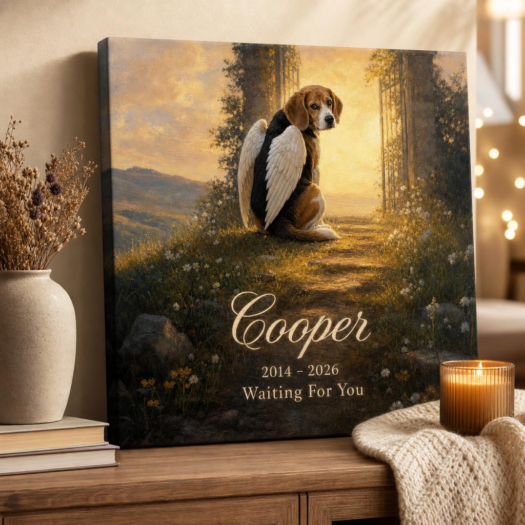Little Wings — golden gateway design, displayed in a cozy home
