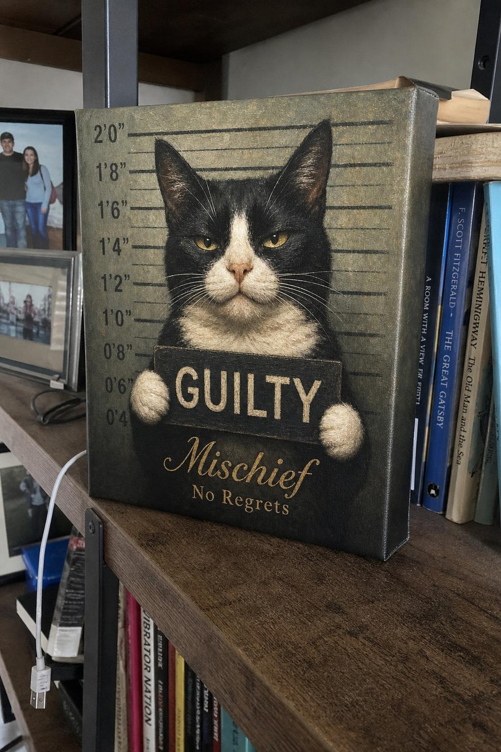 A Most Wanted personalized pet canvas in a customer's home
