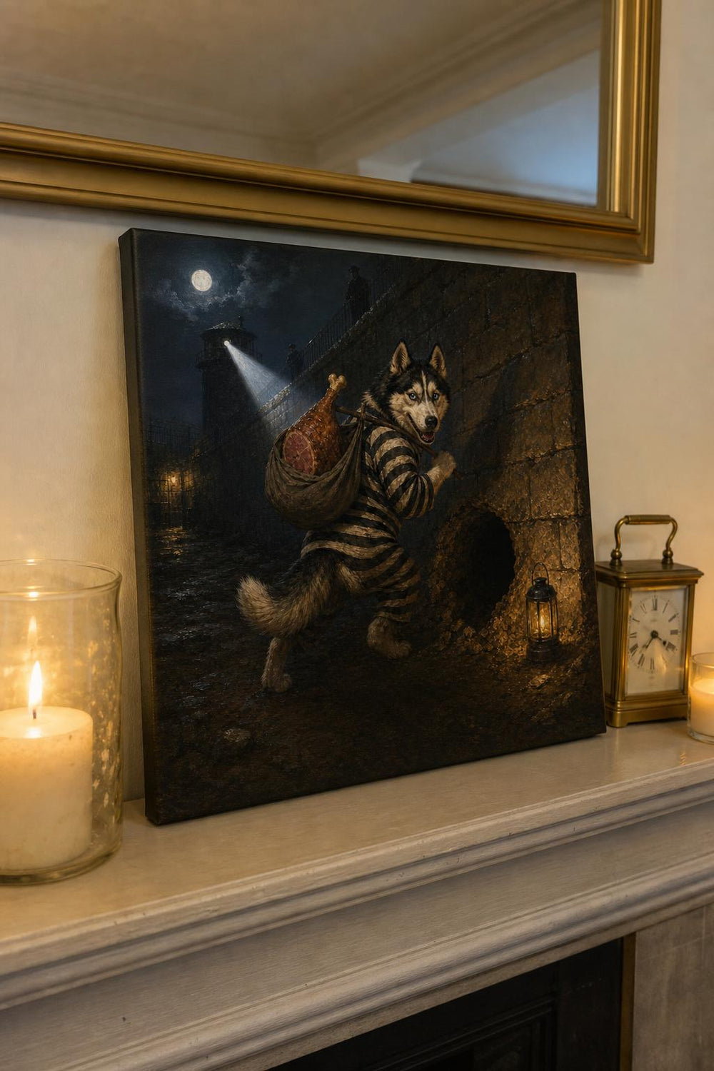 A Most Wanted personalized pet canvas in a customer's home