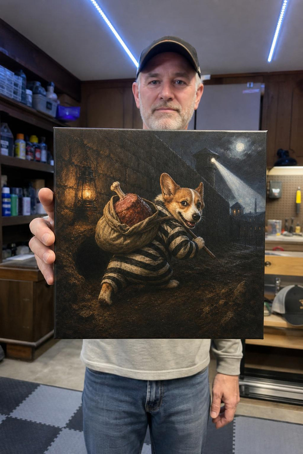 A Most Wanted personalized pet canvas in a customer's home
