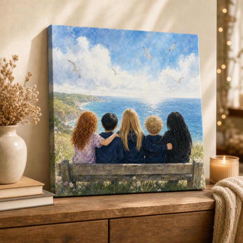 Little Wanderers — coastal design, displayed in a cozy home