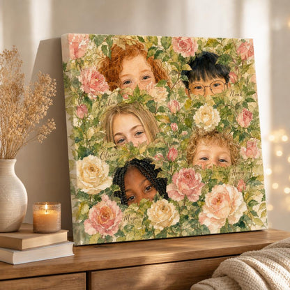 Hide & Bloom — roses design, displayed in a cozy home