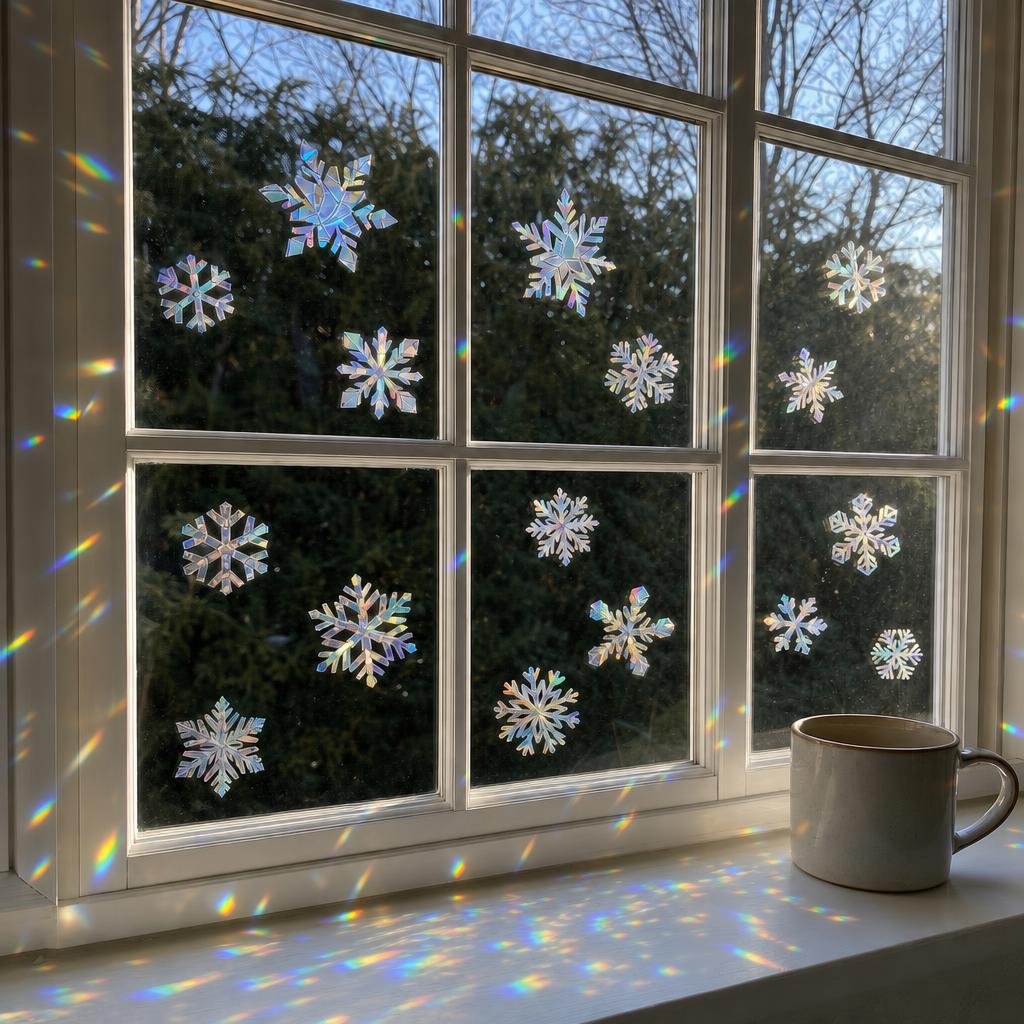 SnowPrism™ Suncatcher Window Stickers carousel image 1