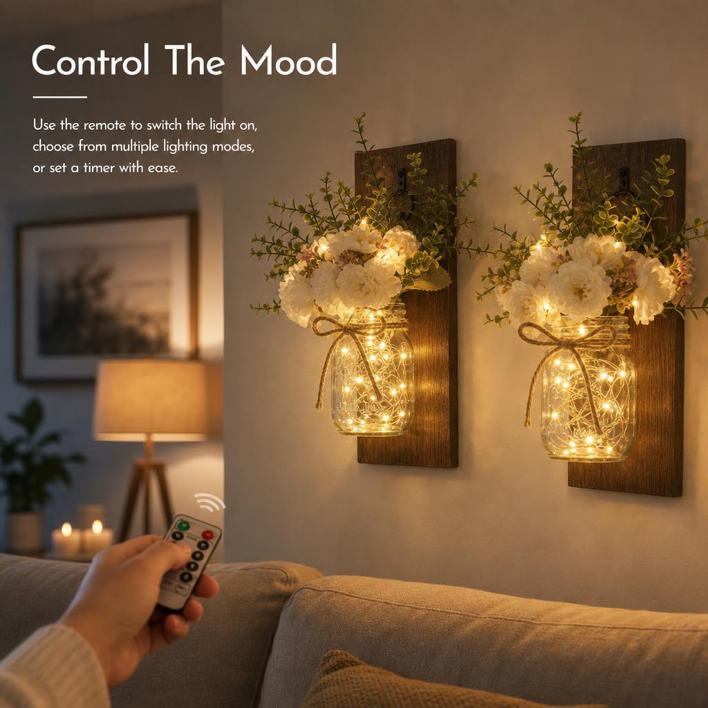 TimberJar™ Mason Jar Wall Sconce carousel image 5
