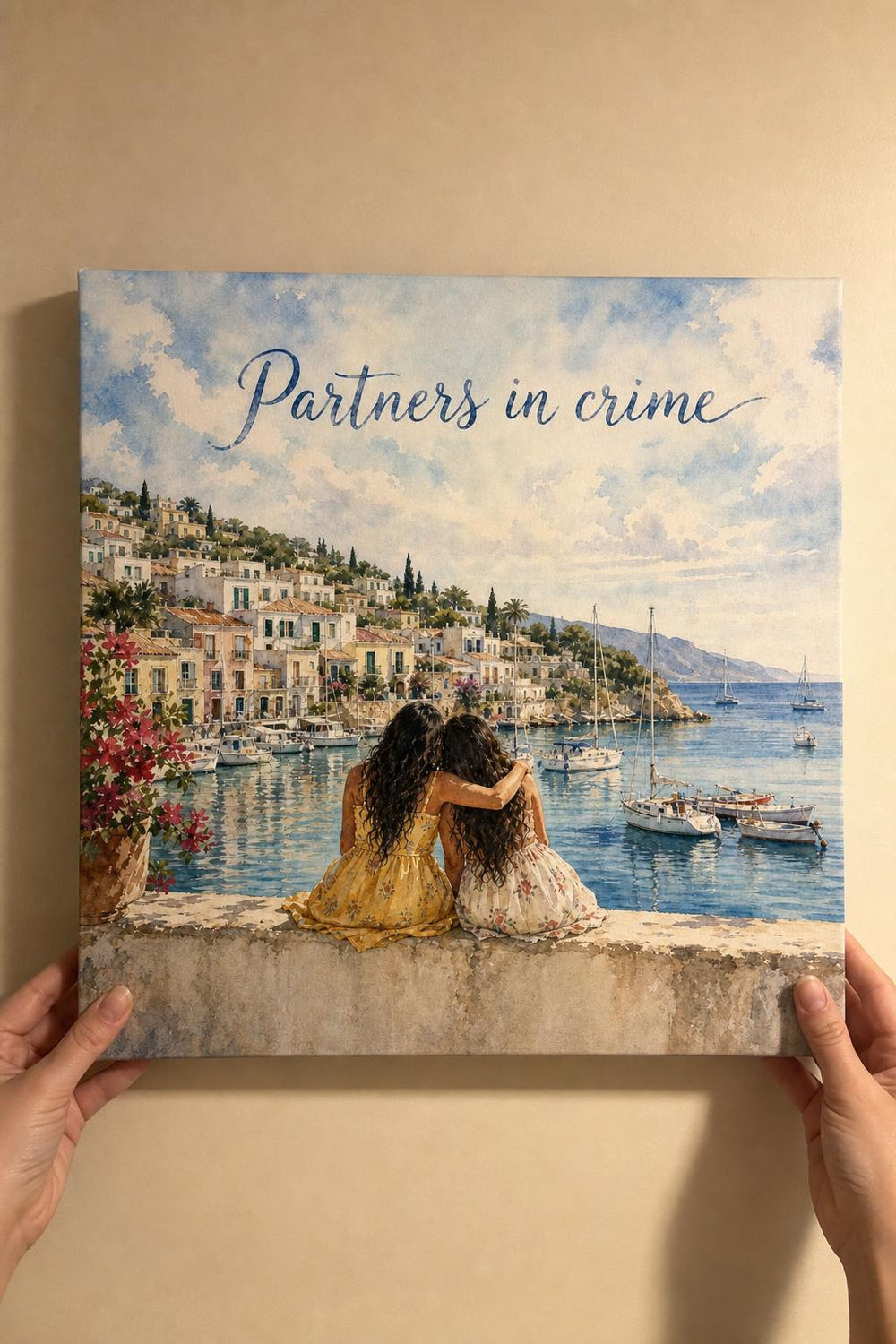 A Two Peas personalized canvas in a customer's home