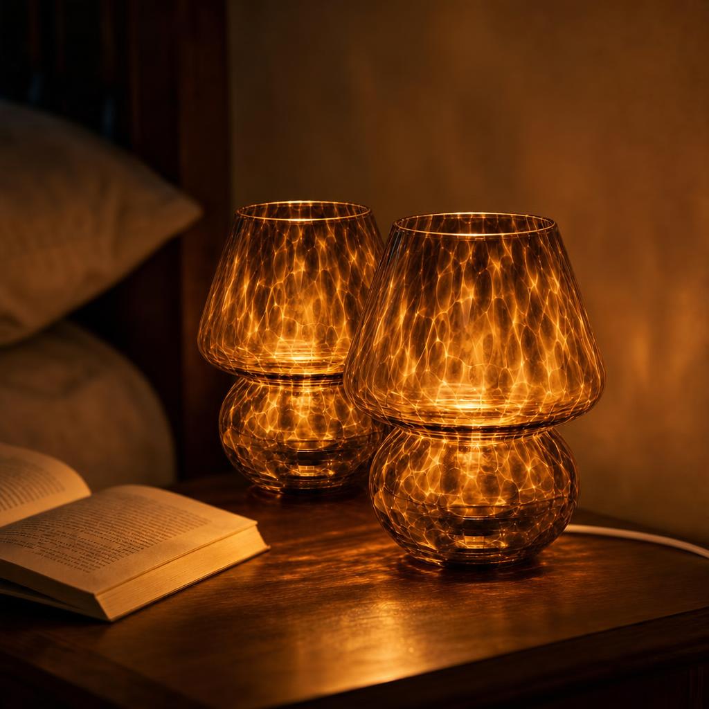 AmberCap™ Mushroom Glass Table Lamp variant image 1