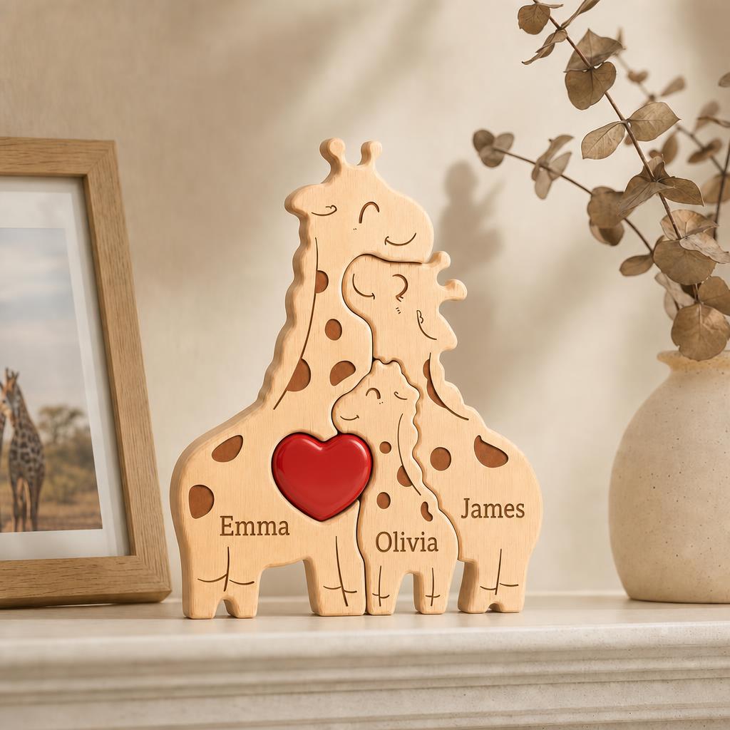 GiraffeHug™ Wooden Family Puzzle variant image 1