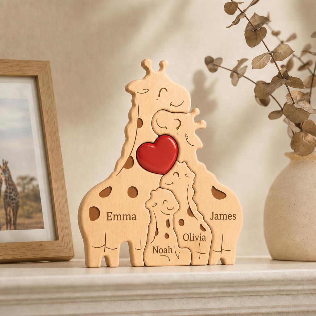 GiraffeHug™ Wooden Family Puzzle variant image 2