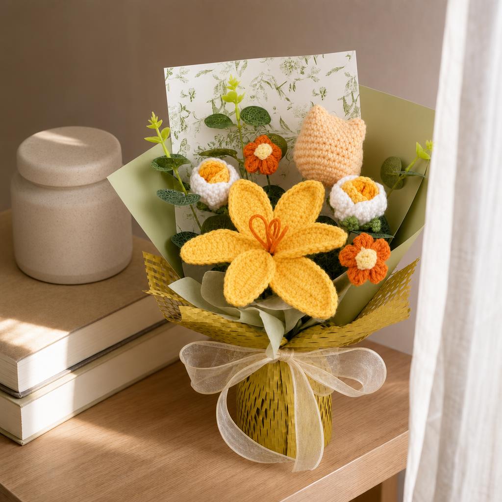 YarnBloom™ Crochet Flower Bouquet variant image 3