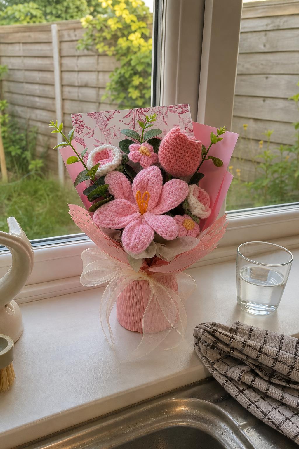 YarnBloom™ Crochet Flower Bouquet lifestyle image 1