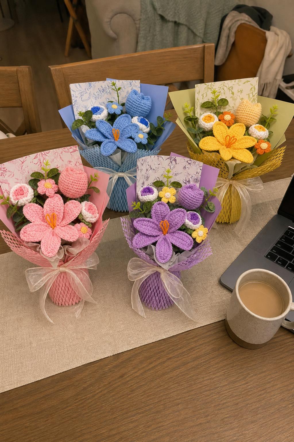 YarnBloom™ Crochet Flower Bouquet lifestyle image 2